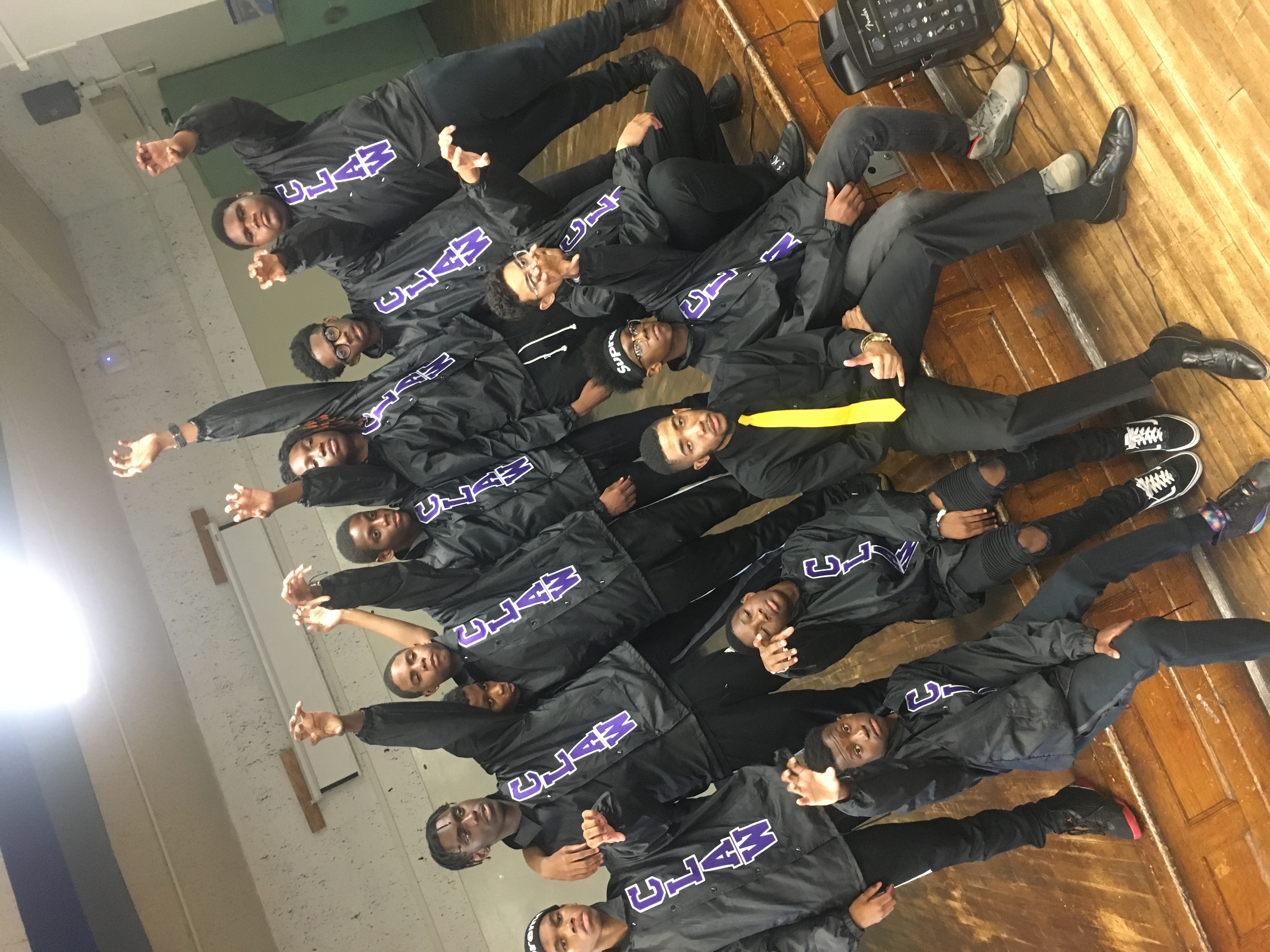 Young men and instructor